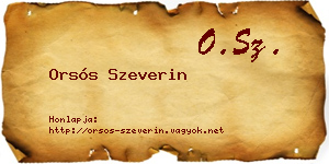 Orsós Szeverin névjegykártya